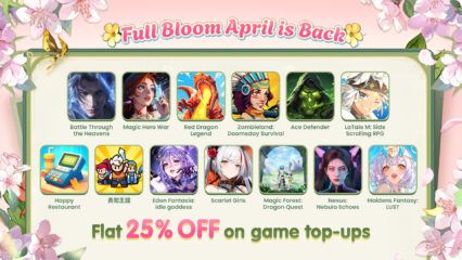 Full Bloom April: 25 % Rabatt auf Top-Spiele – nur bei BlueStacks!